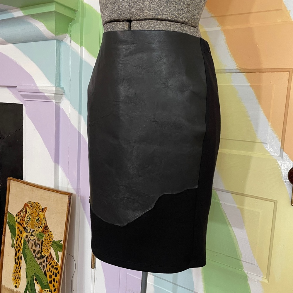 Maison Martin Margiela Line 1 Leather Deconstructed Pencil Skirt IT 38 US 2🧡🎀 - Picture 4 of 11